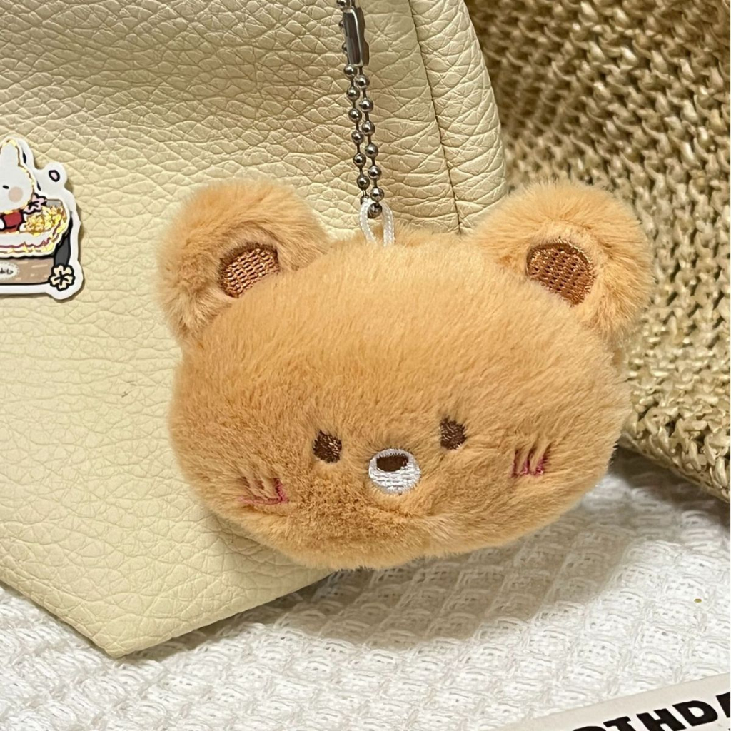 Móc khóa bông kèm cài áo hình heo hồng dễ thương