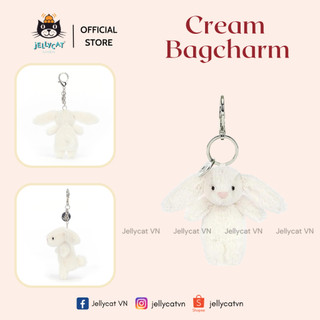 Móc khoá hình thỏ, móc cặp, móc treo túi Jellycat 𝗖𝗿𝗲𝗮𝗺 bag charm chính hãng [kèm 𝗱𝘂𝘀𝘁 𝗯𝗮𝗴]