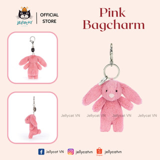 Charm treo túi, móc khoá, móc cặp hình con thỏ Jellycat 𝗣𝗶𝗻𝗸 𝗯𝗮𝗴 𝗰𝗵𝗮𝗿𝗺 cao cấp chính hãng