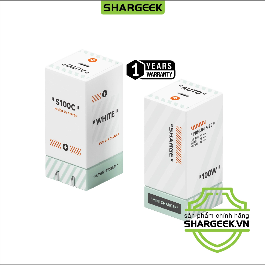 Củ Sạc Siêu Nhỏ 100W Phiên Bản Giới Hạn SHARGE WHITE EDITION |BH 12 Tháng