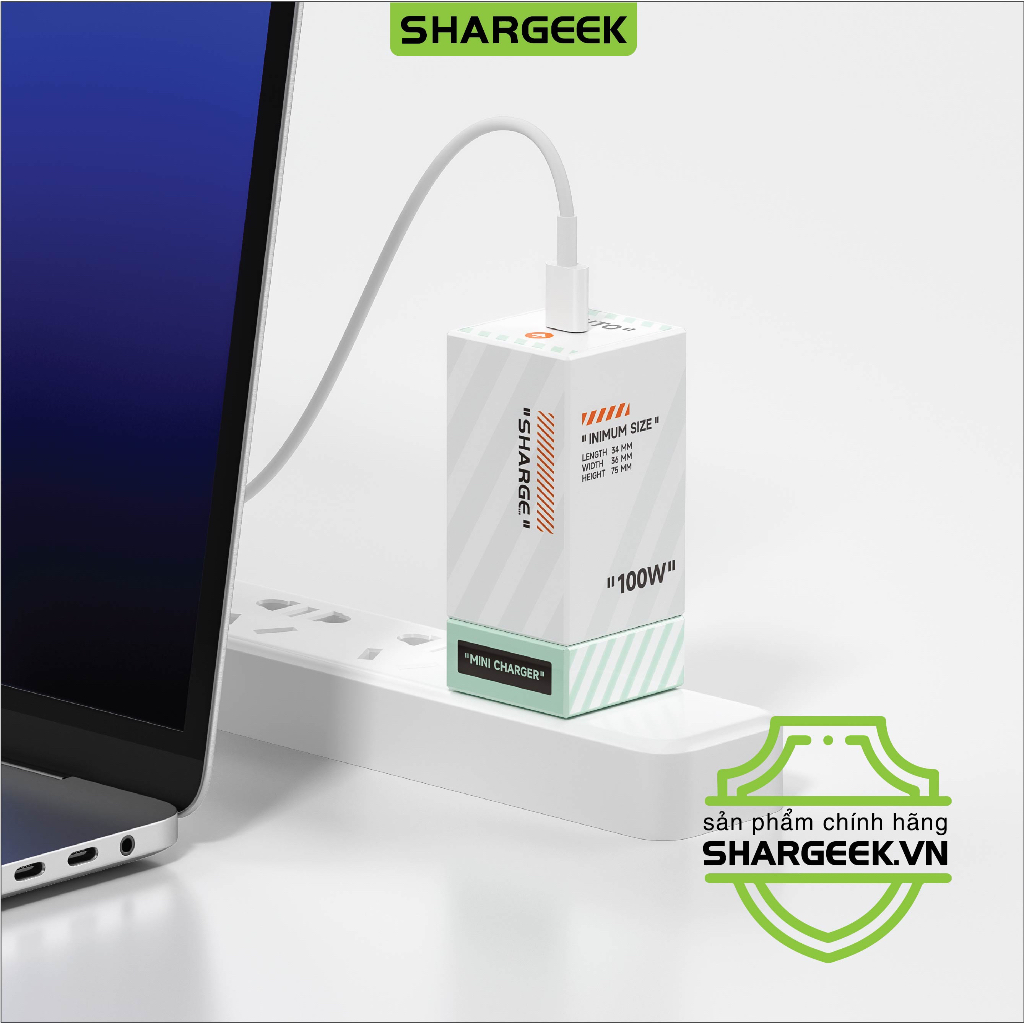 Củ Sạc Siêu Nhỏ 100W Phiên Bản Giới Hạn SHARGE WHITE EDITION |BH 12 Tháng