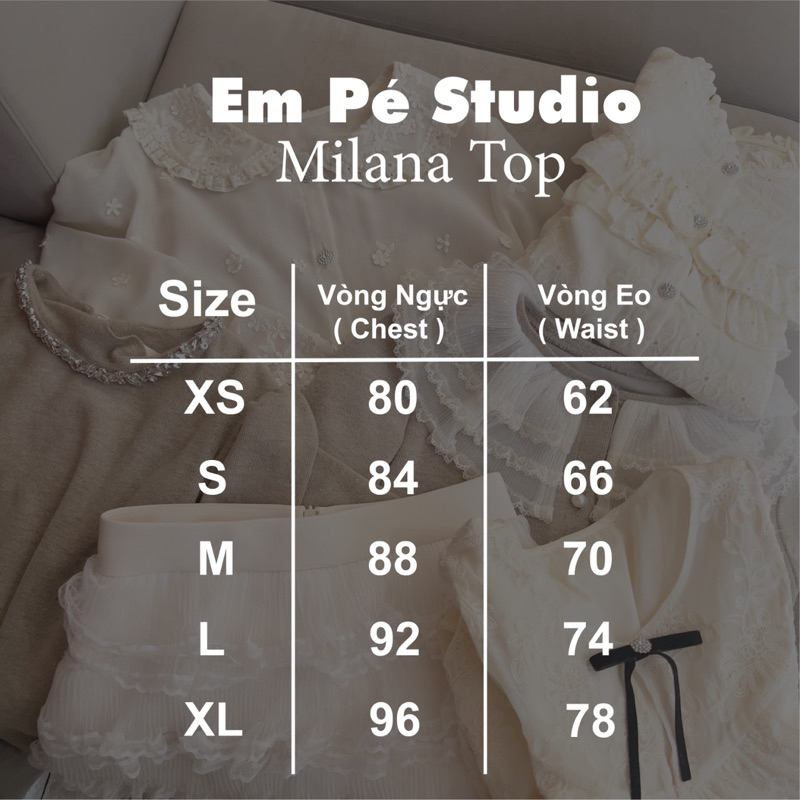 Empe Studio by Libre- Milana Top - Baby Skirt - Áo gấm cúp ngực ánh nhũ phối chân váy ren tầng tiểu thư