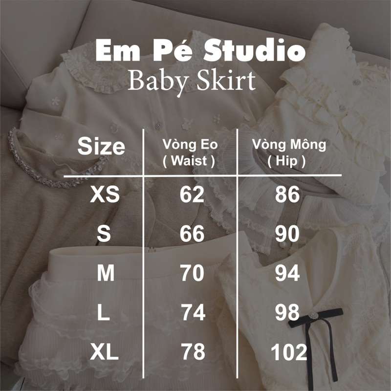 Empe Studio by Libre- Milana Top - Baby Skirt - Áo gấm cúp ngực ánh nhũ phối chân váy ren tầng tiểu thư