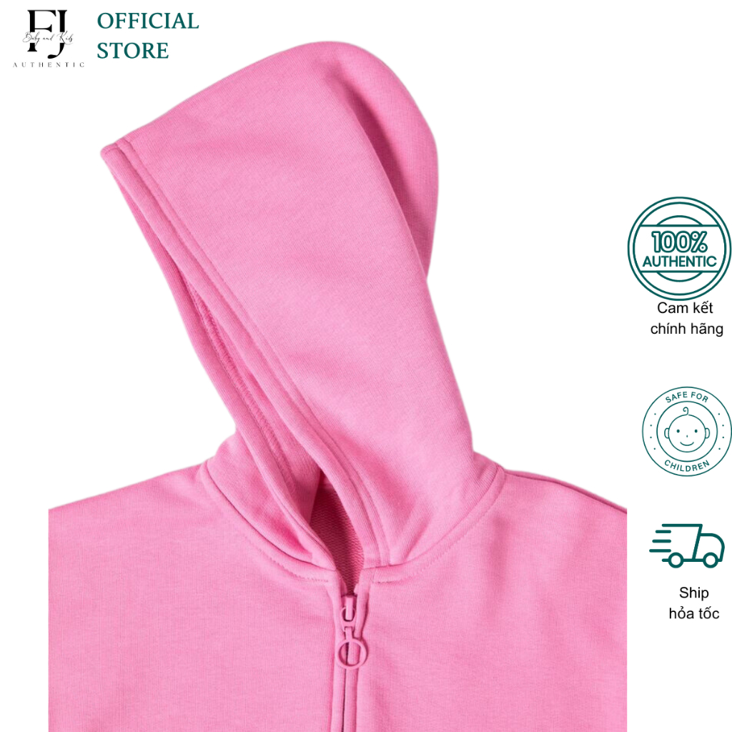 Áo khoác nỉ hồng bé gái ZARA áo hoodie siêu ấm chất liệu cotton chính hãng cho bé size 2-3 tuổi