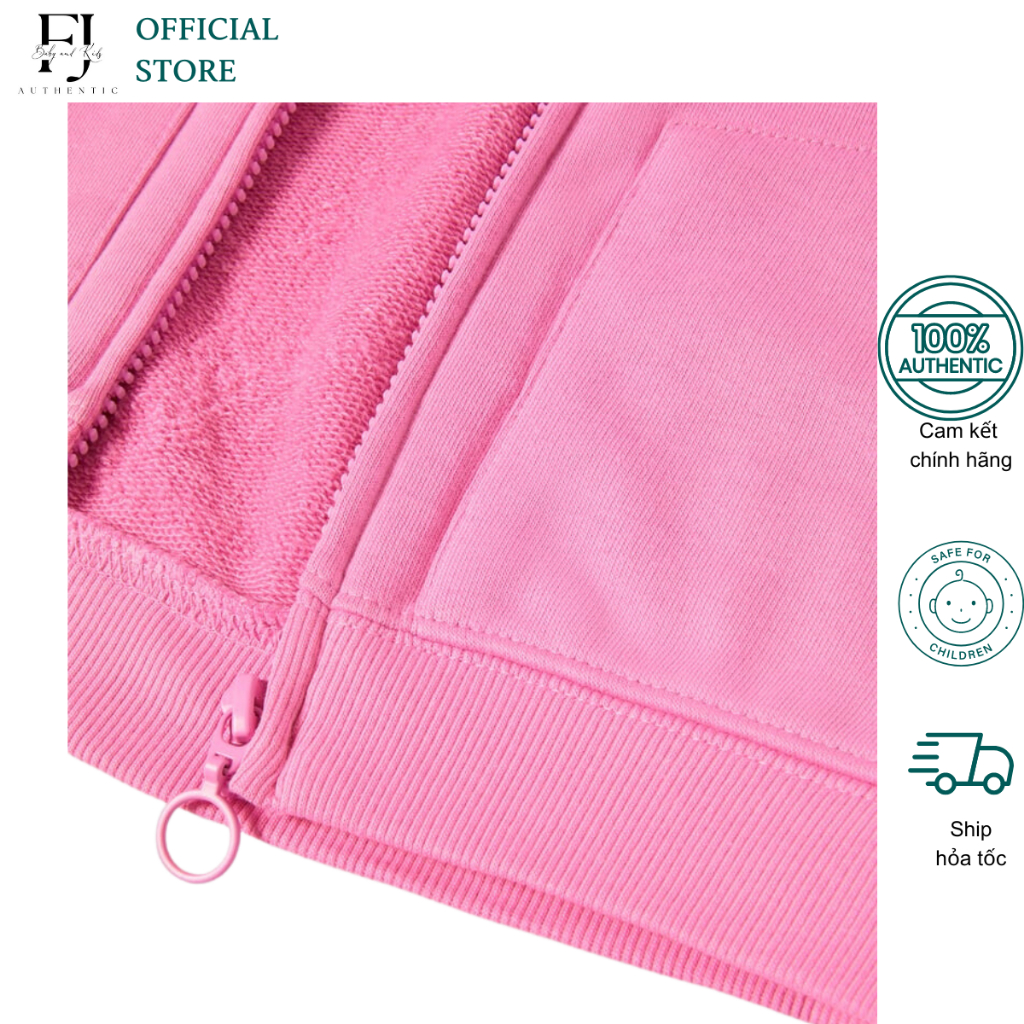 Áo khoác nỉ hồng bé gái ZARA áo hoodie siêu ấm chất liệu cotton chính hãng cho bé size 2-3 tuổi