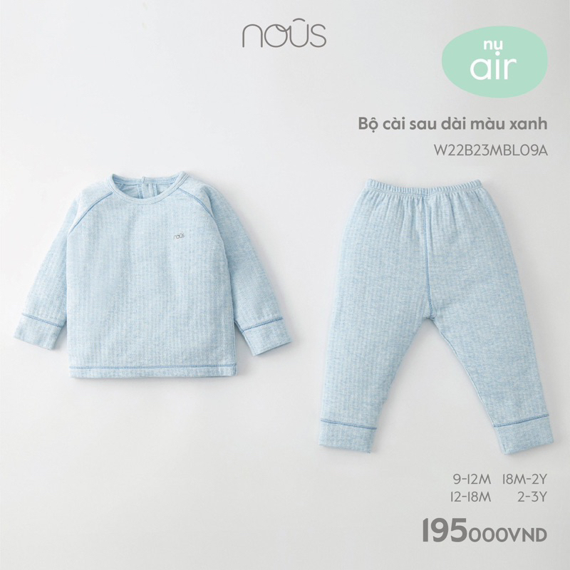 Bộ NOUS Cài Vai Dày Mua Đông Vải Air Cho Bé