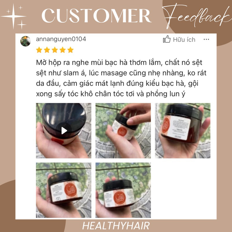 Tẩy tế bào chết da đầu Cam bạc hà - Healthy Hair giúp kiềm dầu, giảm gàu và làm phồng chân tóc