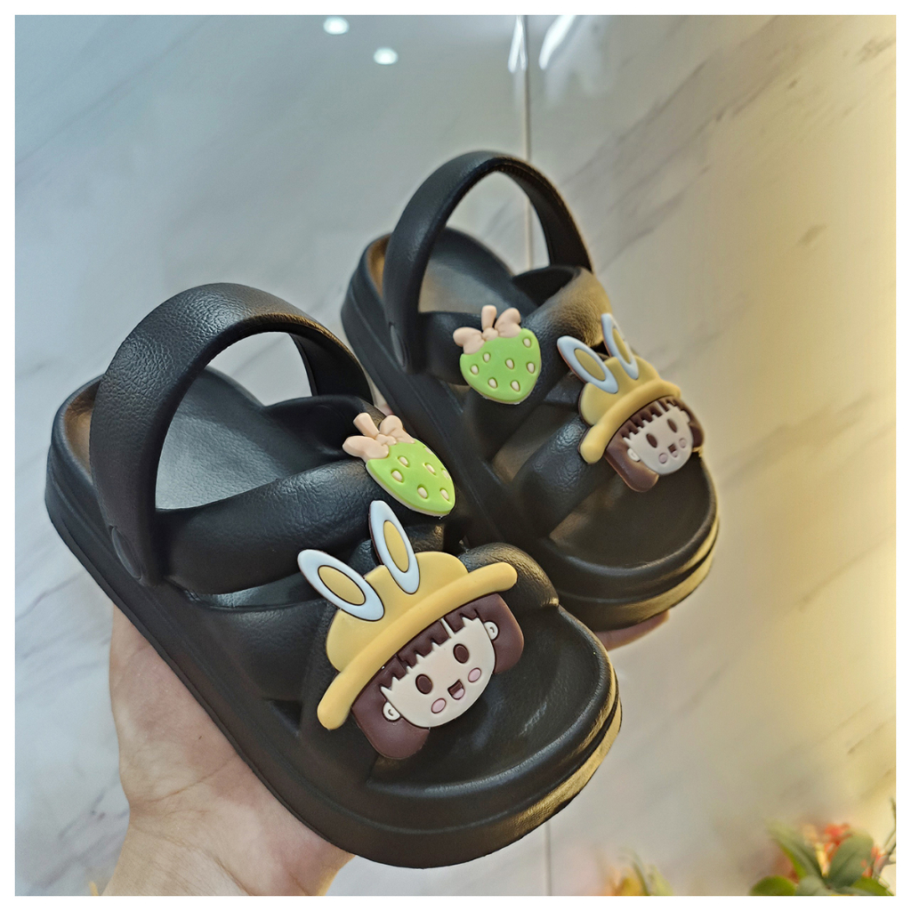 Giầy quai hậu  nơ thỏ xinh siêu nhẹ 06 phối 4 mầu cho bé xinh