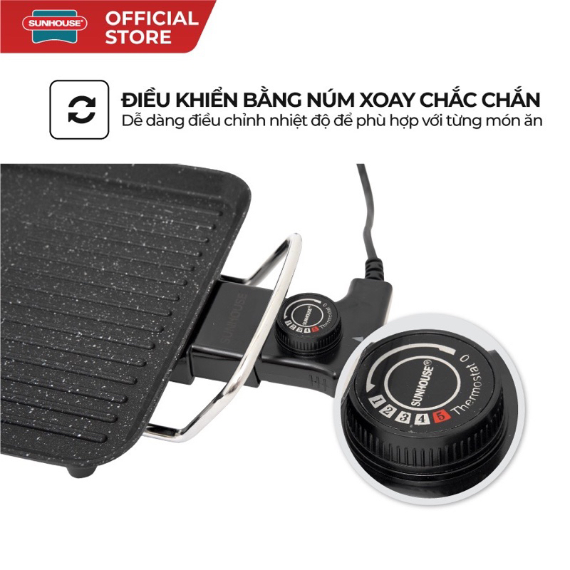 Bếp nướng điện không khói Sunhouse shd4607 công suất 1500W chính hãng