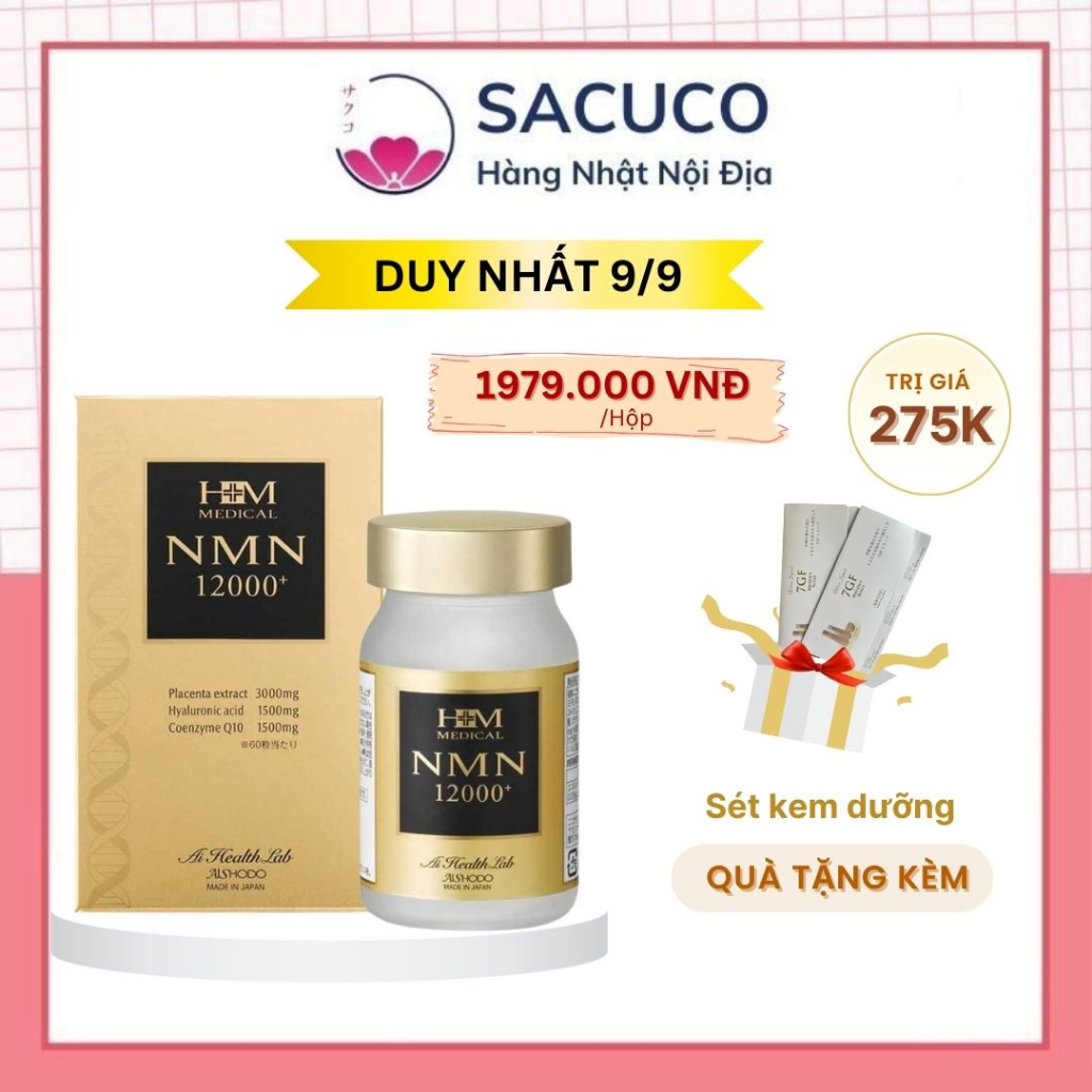Viên uống NMN 12000 Aishodo - Viên trẻ hóa và chống lão hóa toàn diện