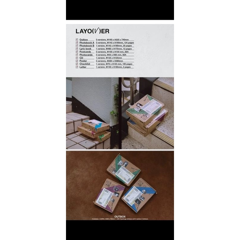 Album Card kỷ niệm LAYOVER V BTS chính hãng