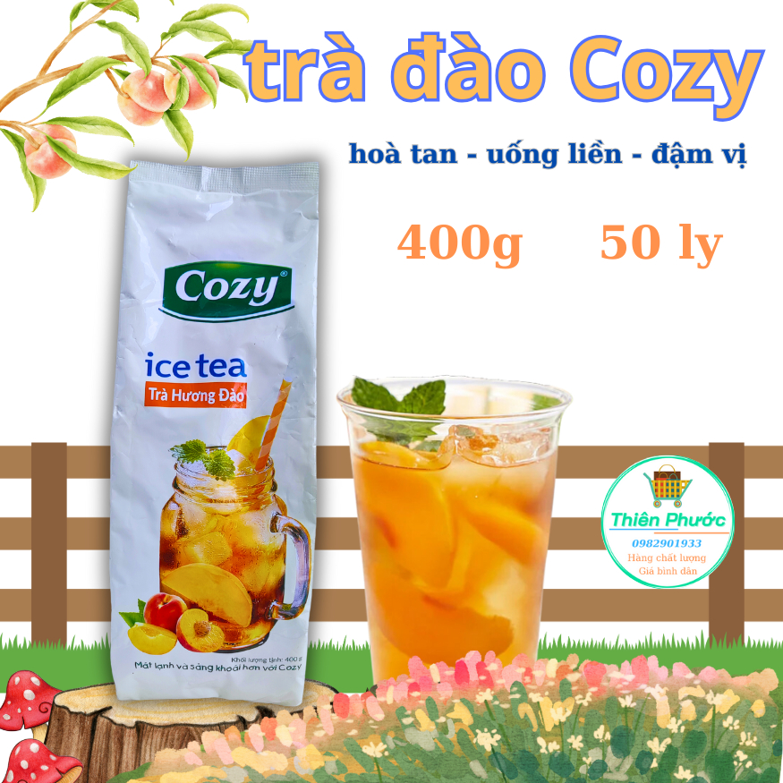 Trà cozy đào, bí đao, chanh gói 400g - đậm vị, pha nhanh, uống liền