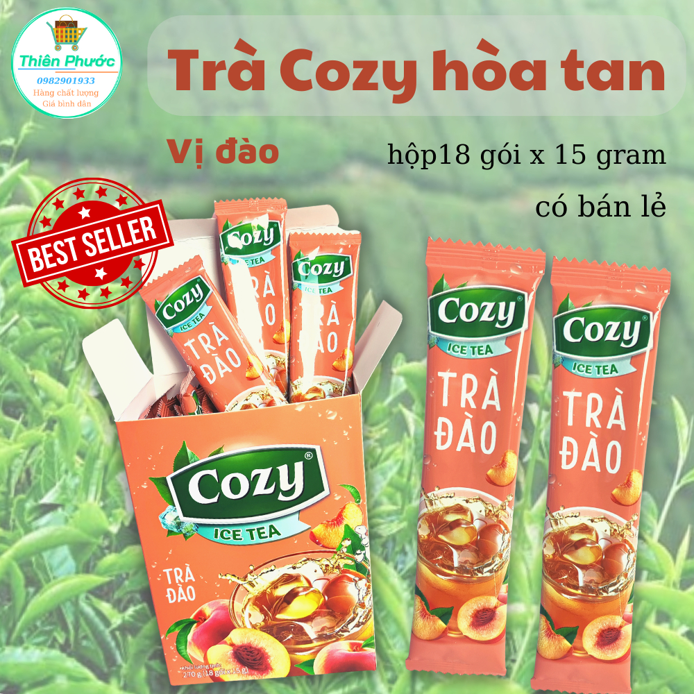 Trà cozy đào, bí đao, chanh gói 400g - đậm vị, pha nhanh, uống liền