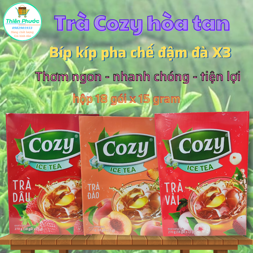 Trà cozy đào, bí đao, chanh gói 400g - đậm vị, pha nhanh, uống liền