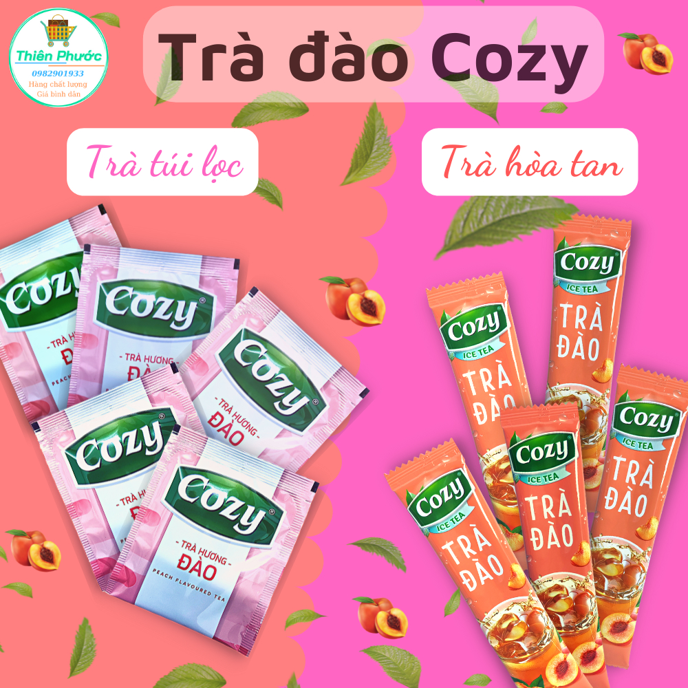Trà cozy đào, bí đao, chanh gói 400g - đậm vị, pha nhanh, uống liền