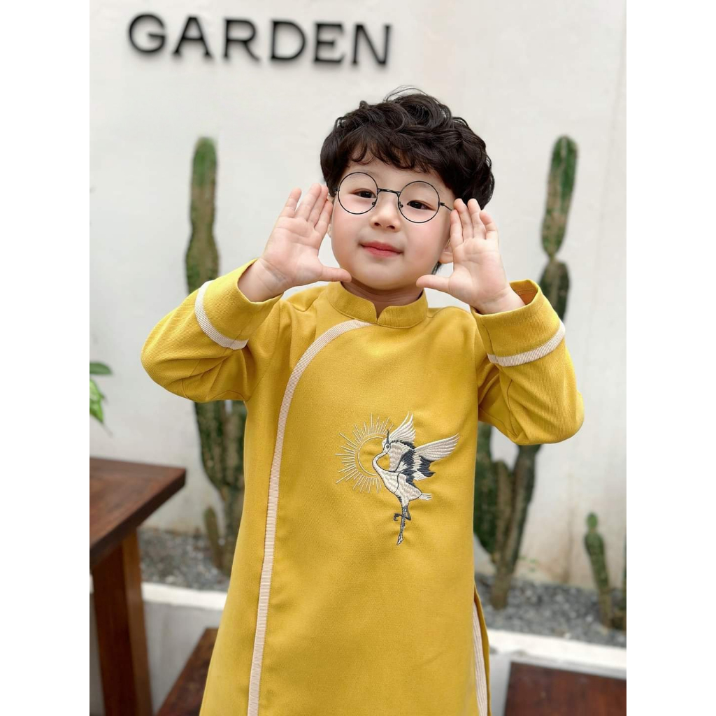 Áo dài nhung 🔥SALE SỐC🔥 thêu hạc chất liệu nhung tăm cao cấp - Áo Dài Cho Bé Baby Store - ADB02