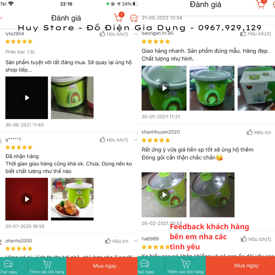 Nồi Kho Cá Nấu Cháo Chậm Baby Electric Cooker 1.5 - 2.5 , Nồi Kho Cá Baby Electric Cooker Đa Năng Màu Xanh Lá Huy Store