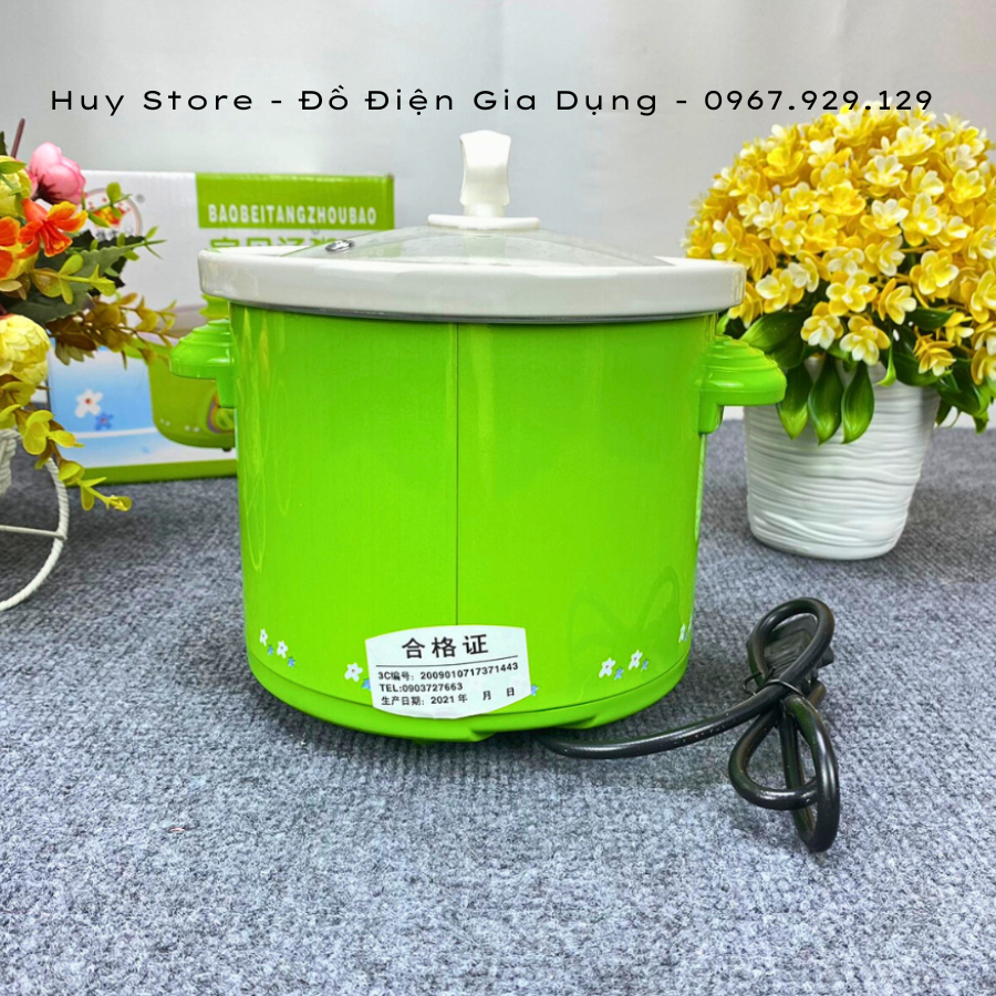 Nồi Kho Cá Nấu Cháo Chậm Baby Electric Cooker 1.5 - 2.5 , Nồi Kho Cá Baby Electric Cooker Đa Năng Màu Xanh Lá Huy Store