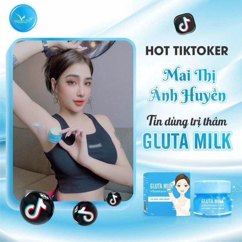 Kem Thâm Nách Gluta Milk Thái Lan  Kem khử thâm nách các vùng da thâm sạm,