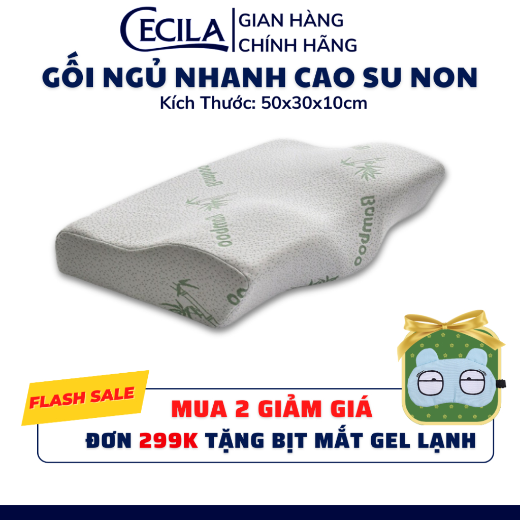 Gối cao su non CECILA thiết kế công thái học chống đau cổ vai gáy, phù hợp với mọi tư thế ngủ, hỗ trợ ngủ nhanh, ngủ tốt