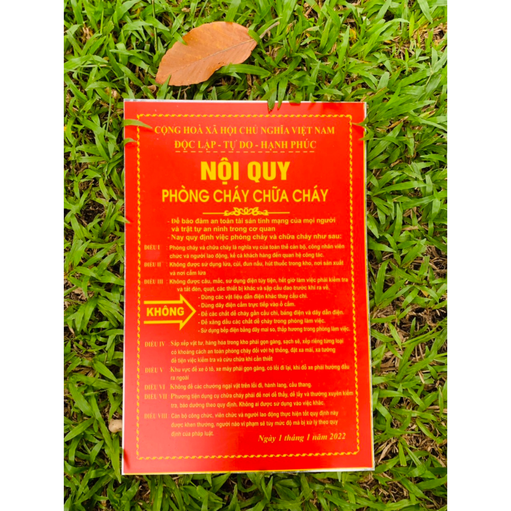 BỘ 02 BẢNG NỘI QUY PCCC VÀ TIÊU LỆNH PHÒNG CHÁY CHỮA CHÁY