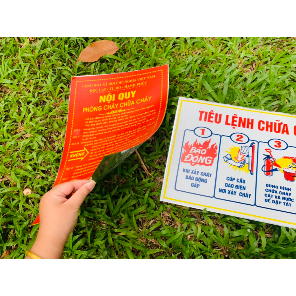 BỘ 02 BẢNG NỘI QUY PCCC VÀ TIÊU LỆNH PHÒNG CHÁY CHỮA CHÁY
