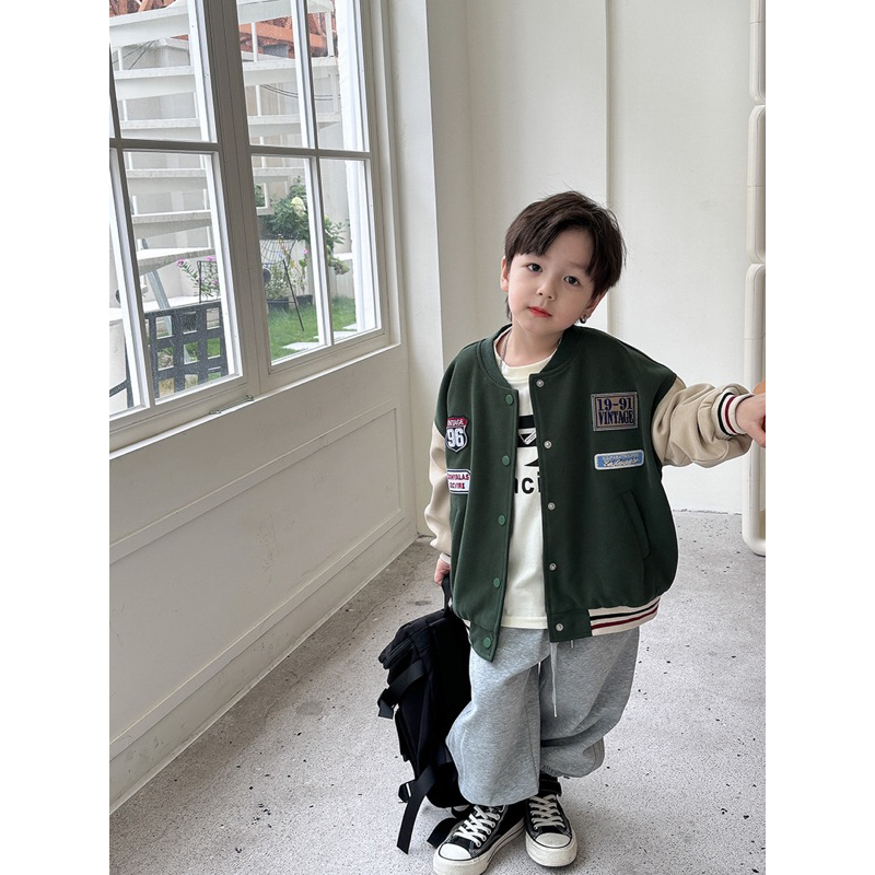 Áo khoác bomber cho bé trai- bé gái, áo khoác 2 lớp xịn sò hàng hãng AMBB kids, chuẩn hàng quảng châu cao cấp