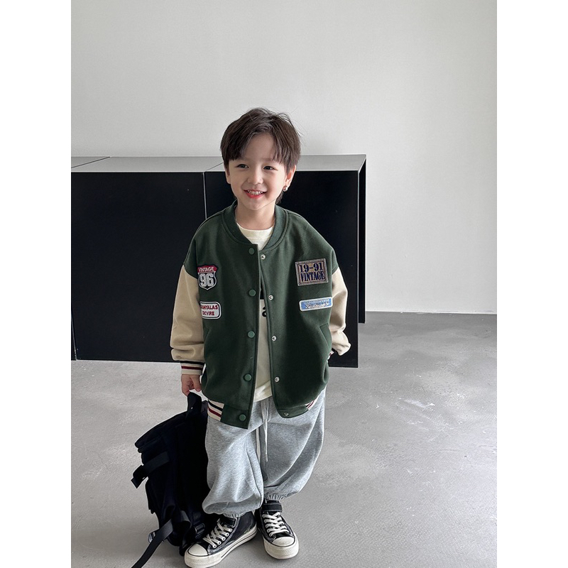 Áo khoác bomber cho bé trai- bé gái, áo khoác 2 lớp xịn sò hàng hãng AMBB kids, chuẩn hàng quảng châu cao cấp