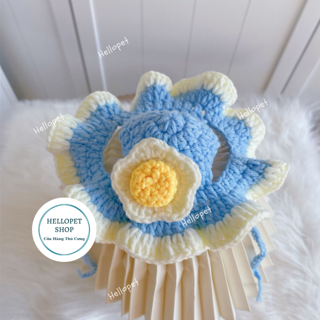 Set mũ len yếm len cho chó mèo, Nón len, vòng cổ len nhiều màu dễ thương cho thú cưng đủ size cho chó mèo đến 8kg