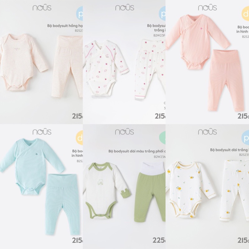 Bộ Bodysuit dài hè sơ sinh đến 9m