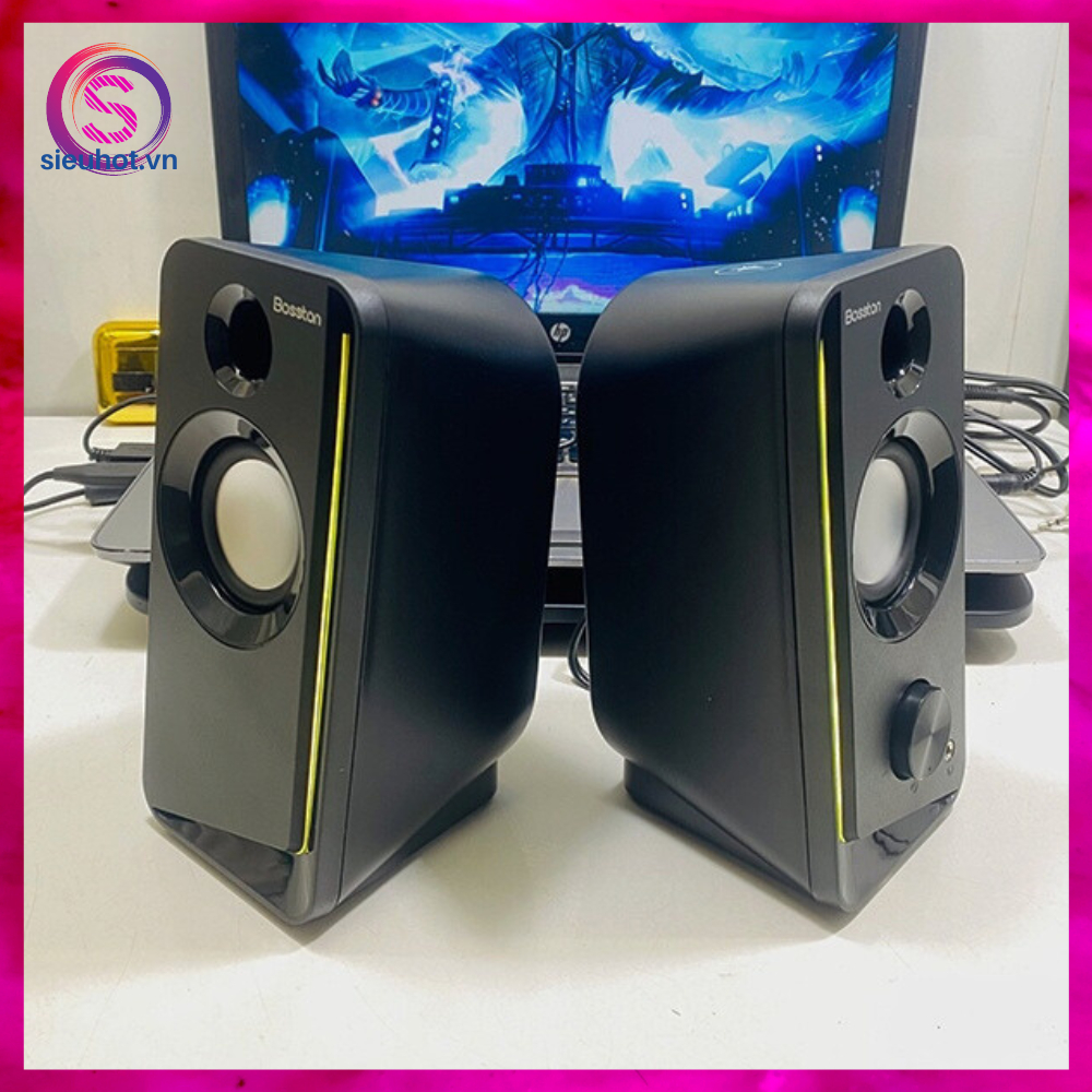 Loa Máy Vi Tính 2.0 Có Dây Bluetooth BOSSTON Z203BT Led RGB Loa Nghe Nhạc Pc Laptop Để Bàn Mini Gaming Bass Mạnh