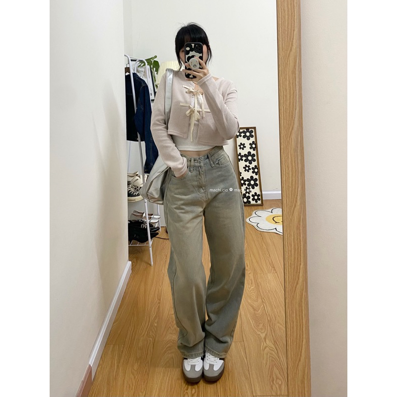 Jeans Pants | Quần jeans xanh vàng vintage 𝐌𝐚𝐜𝐡𝐢.𝐜𝐥𝐨