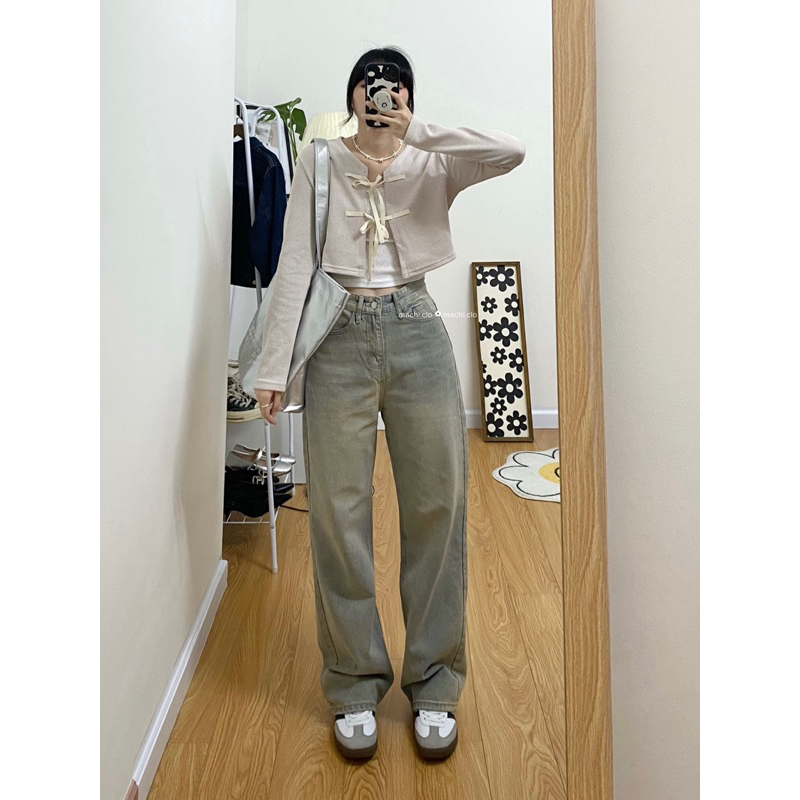 Jeans Pants | Quần jeans xanh vàng vintage 𝐌𝐚𝐜𝐡𝐢.𝐜𝐥𝐨