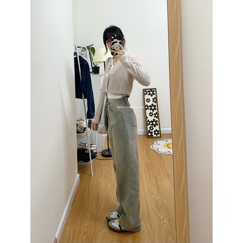 Jeans Pants | Quần jeans xanh vàng vintage 𝐌𝐚𝐜𝐡𝐢.𝐜𝐥𝐨