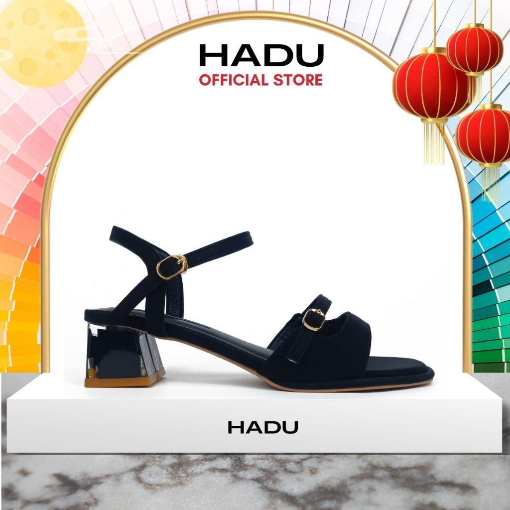 Giày Sandal Gót Vuông 3P Mica Quai Đôi StoryMaxi HADU M344, BH 24 Tháng