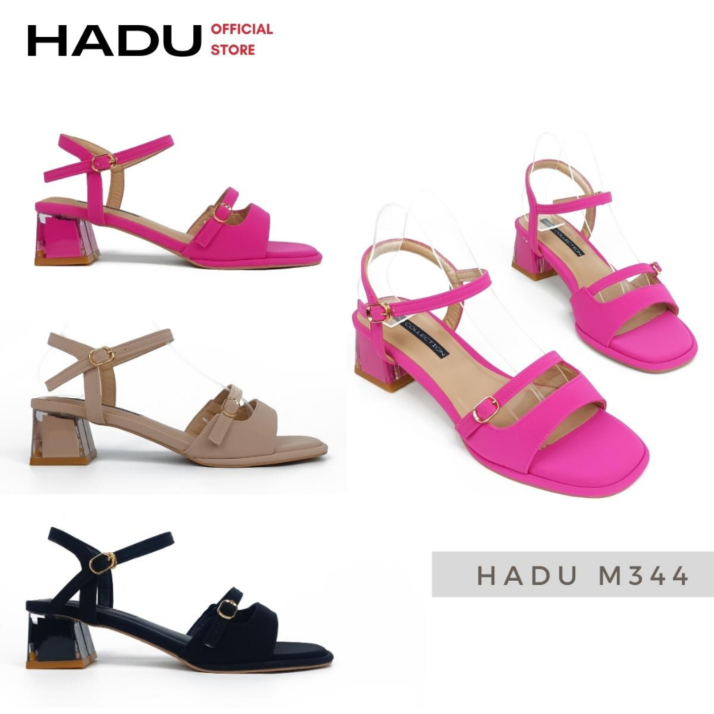 Giày Sandal Gót Vuông 3P Mica Quai Đôi StoryMaxi HADU M344, BH 24 Tháng