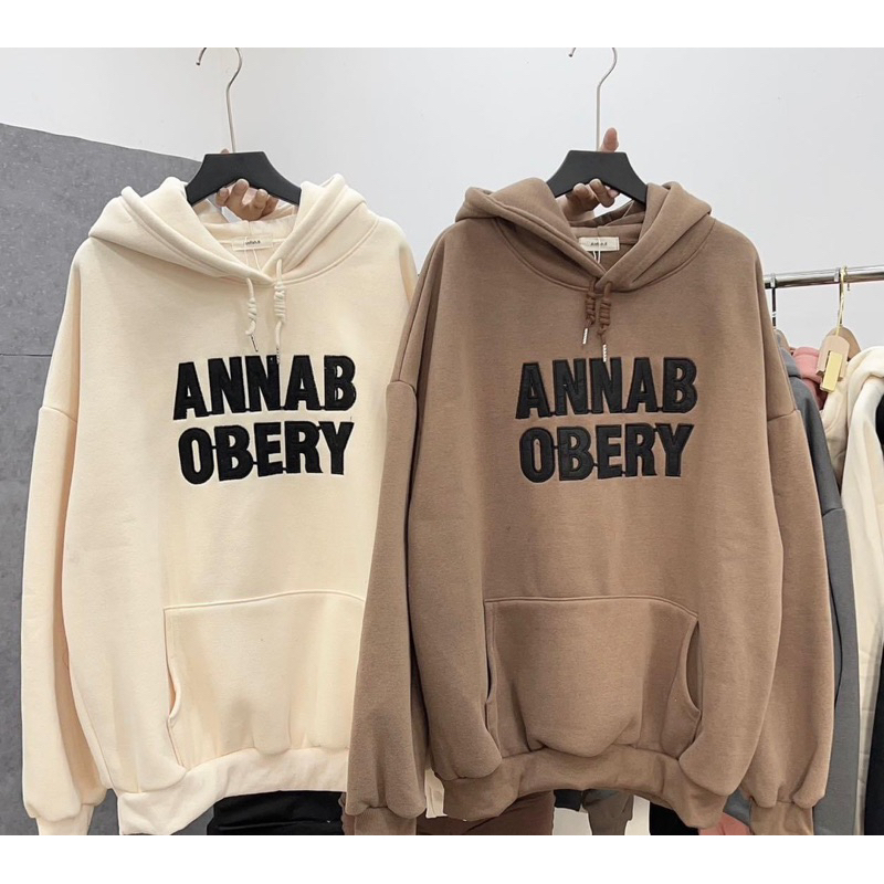 Áo hoodie form rộng tay bồng mũ hai lớp - ANMAB