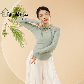 Áo tay dài cổ tàu kiểu dáng trung hoa múa cổ trang