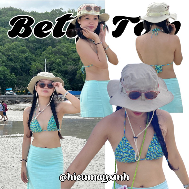 Betty Top - bikini len phối màu loang mùa hè mê ly