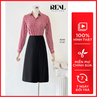 Váy công sở dáng a kyo đen mới_real