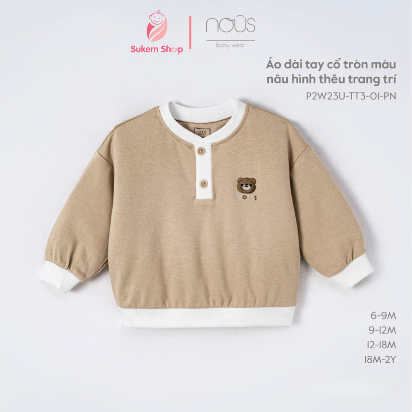 Áo dài tay Nous Premium Chất Mềm Mịn Cho Bé