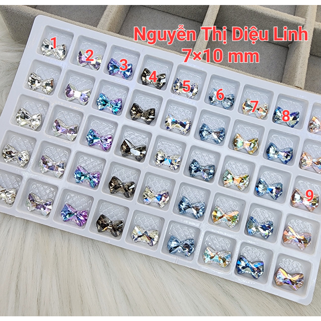 Đá khối K9 hình nơ 7x10 mm