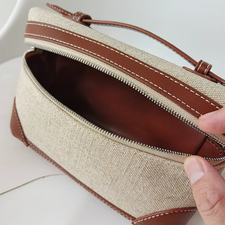 Túi hộp vuông da thật & canvas - MEWIE