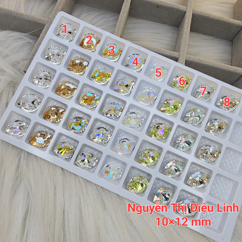 Đá khối K9 hình thoi mắt ngựa 10x12 mm