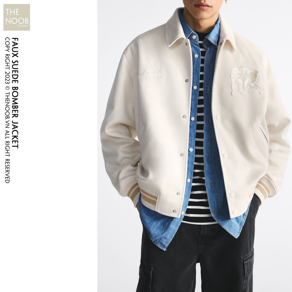 Áo Khoác Cải Da Lộn Dáng Bomber - 2024AK01