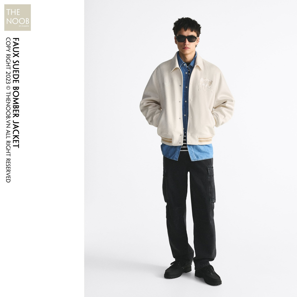 Áo Khoác Cải Da Lộn Dáng Bomber - 2024AK01