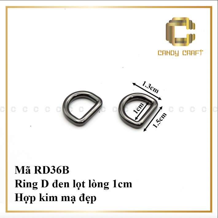 Khoen D  màu đen - phụ kiện làm túi xách