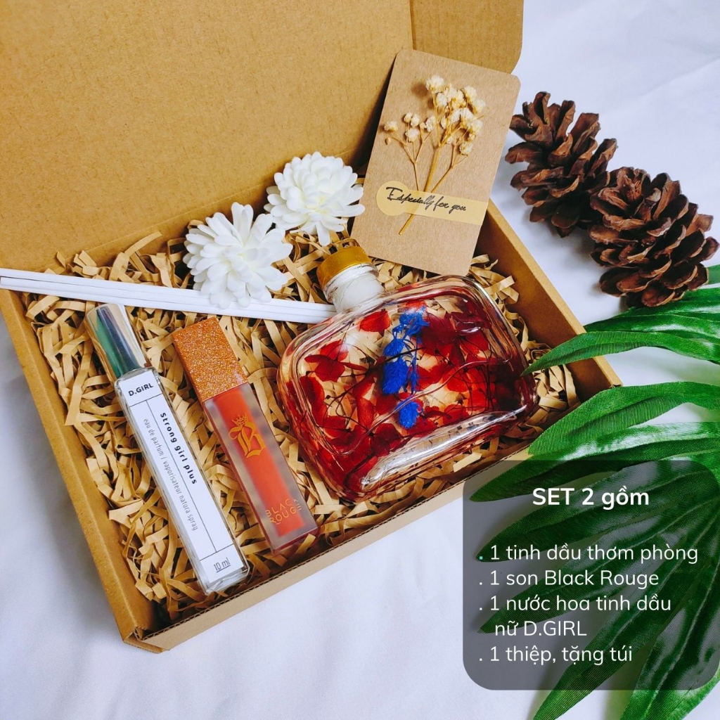 Hộp quà 20/10 tặng nữ, tặng ny bạn gái gói quà hộp túi