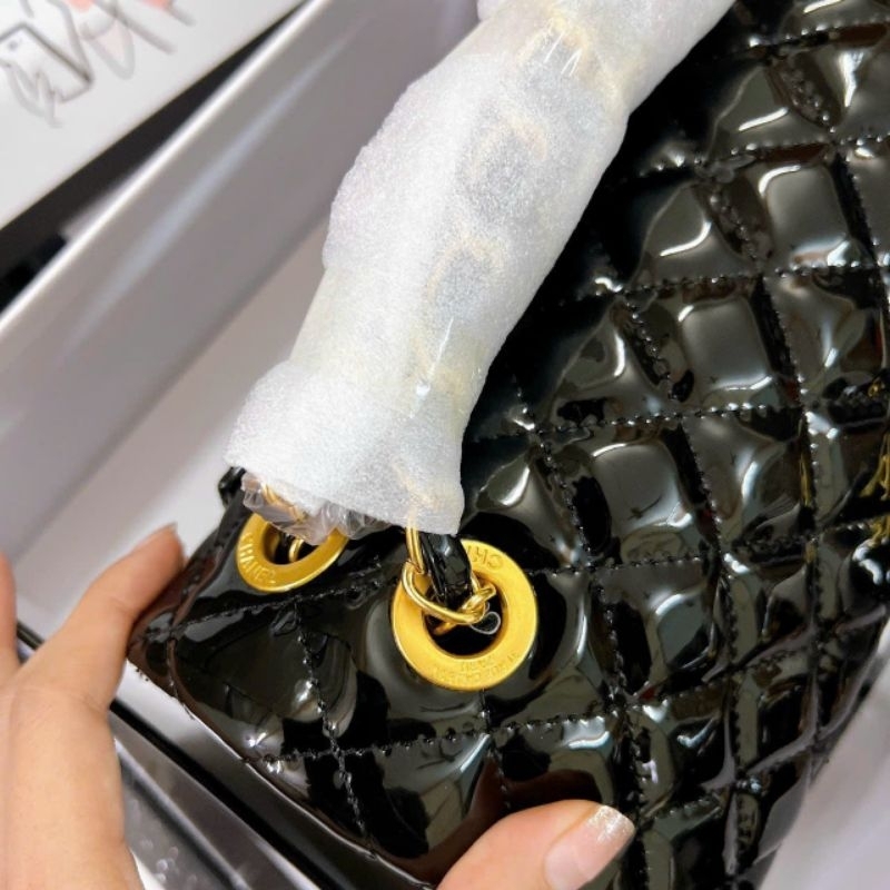 Túi đeo vai đeo chéo classic da bóng ô trám xịn sò 25,5cm hộp như hình