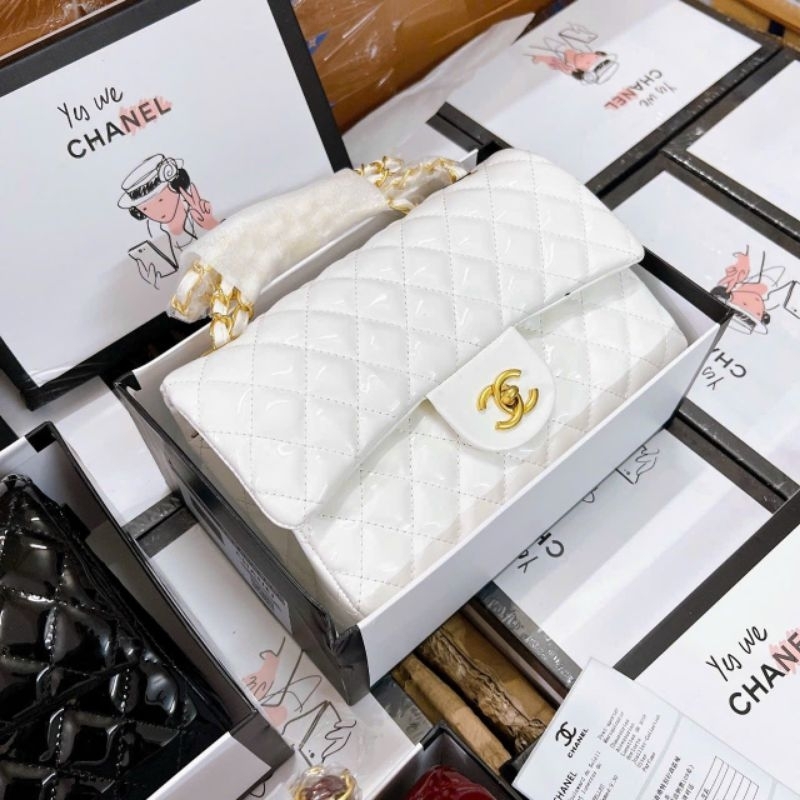 Túi đeo vai đeo chéo classic da bóng ô trám xịn sò 25,5cm hộp như hình